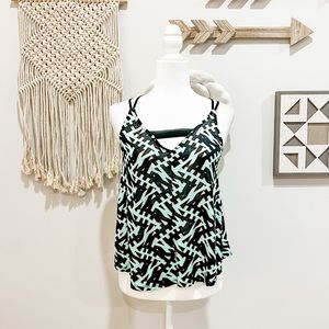 Urban Outfitters Silence + Noise Green Graphic Print Racerback Tank Top Small